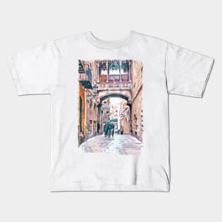 Carrer del Bisbe - Barcelona Kids T-Shirt